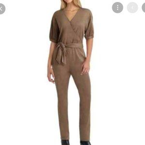 H Halston Sepia Suede Jumpsuit - NWT